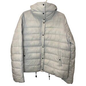 Oui white ultra lightweight outdoor quilted puffer jacket size M